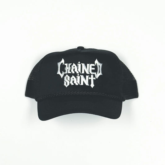 TRUCKER HAT WHITE EMBROIDERED LOGO